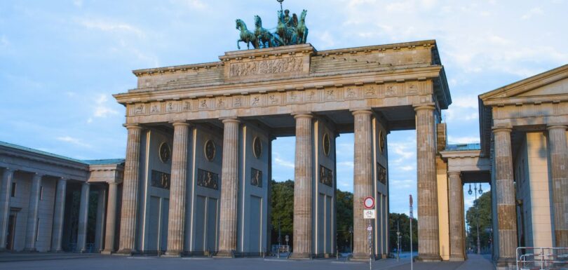 Brandenburg Gate in Berlin representing cosmetic compliance in Germany