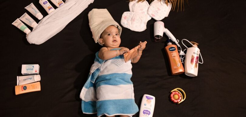 Baby skincare products representing baby cosmetic safety assessment