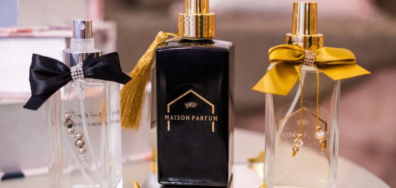 Luxury perfume bottles representing fragrance safety assessment